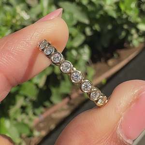 Eternity Round Brilliant Cut Diamond Wedding Band with Bezel Set 2.00mm VS Clarity G Color Women's Elegant Diamond <b>Ring</b> - Product Image 1