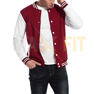 เสื้อแจ็กเก็ตบอมเบอร์สำหรับผู้ชายเสื้อแจ็กเก็ตแบบทีม Maxfit ผ้าใบผ้าคอปกตั้งออกแบบได้ตามต้องการ - Product Image 3