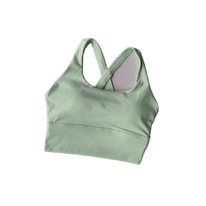 Soutien-gorge de sport de course à pied blanc personnalisable soutien élevé sans fil ajusté solide pleine coupe fermeture arrière respirant - Product Image 5