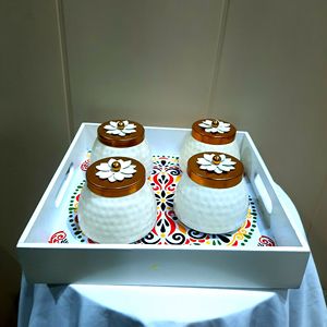 Récipient en métal élégant pot de service de fruits secs et plateau décor à la maison et boîte de rangement de festival pour usage alimentaire emballé dans un carton - Product Image 2