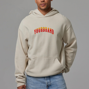 Top Trensing 100% coton sweats à capuche poids lourd plaine couleur unie pull goutte épaule sweat à capuche hommes - Product Image 4