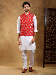 SADABAHAR SURUKH main bloc Bandi ensemble Vintage coton et soie pour mariages fêtes plages Diwali - Product Image 2