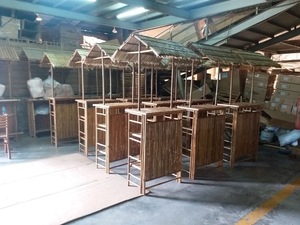 Bar Tiki Tradicional de Bambú Rectangular, Puesto de Mercado con Techo de Paja, Ecológico, Duradero, Resistente al Agua, Muebles de Exterior Hechos a Mano - Product Image 5