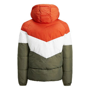 Blouson d'hiver matelassé brillant pour homme avec capuche, fermeture éclair réversible, col montant, personnalisable OEM, écologique et respirant - Product Image 2