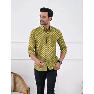 Chemise décontractée pour homme en coton imprimé à manches longues, respirante, en popeline ou tissu Oxford, motif floral ou à pois, offre ODM - Product Image 4