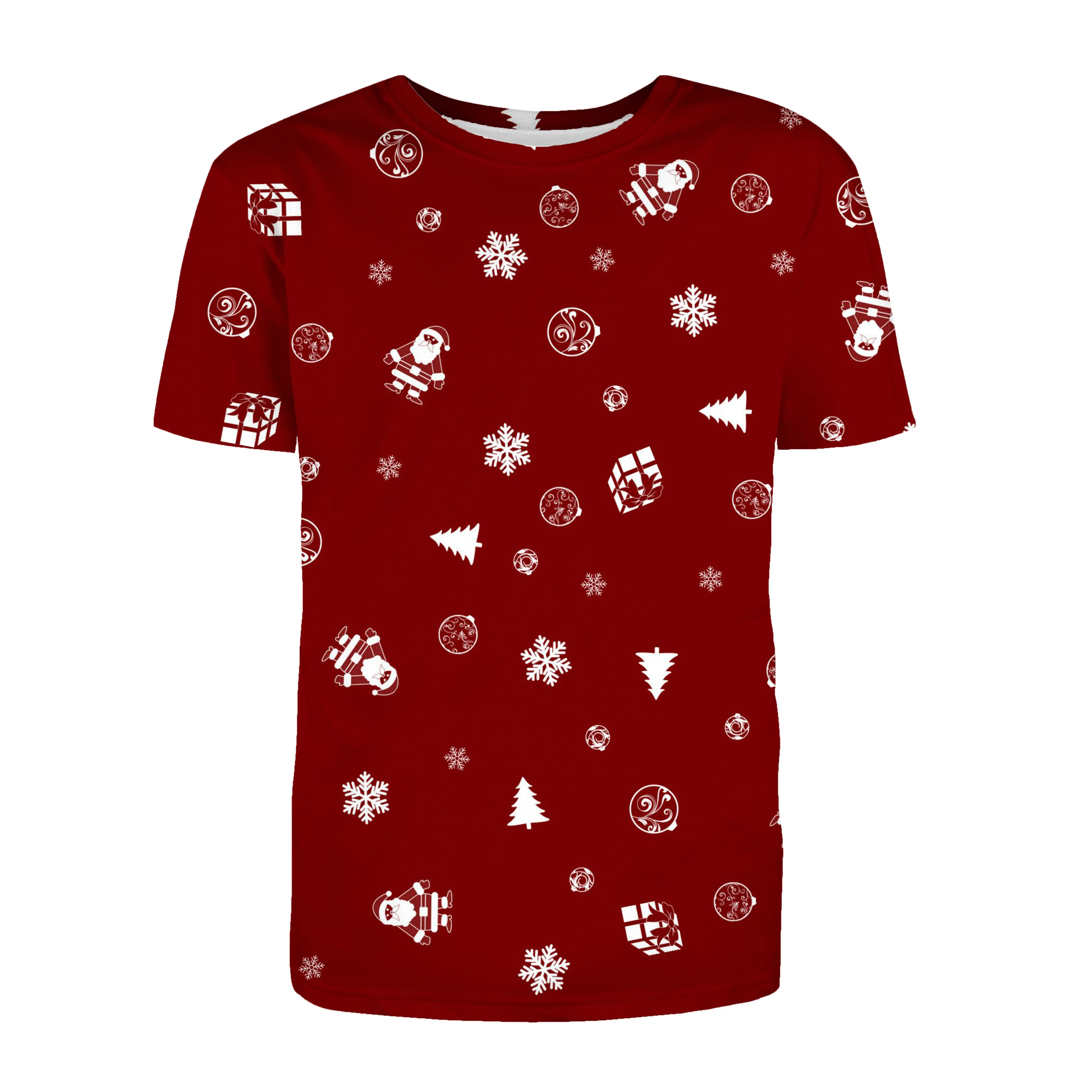 Homens Design Homens Camisas Manga Curta Em Torno Do Pescoço Gráfico Natal Homens T Camisas