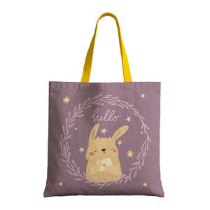 กระเป๋าผ้าแคนวาสลายกระต่ายสไตล์โบฮีเมียนพร้อมซิปปิด - Product Image 5