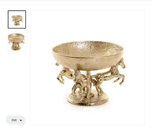 Bol décoratif en métal et verre design aigle vintage Centre de table élégant Présentoir d'accent de luxe pour la maison - Product Image 4