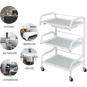 Carrito de salón de lujo moderno de acero inoxidable blanco simple OEM con aplicación de supermercado envío gratis USO COMERCIAL - Product Image 4