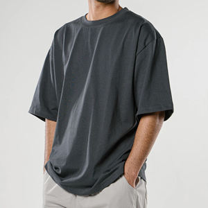 Camiseta personalizada de algodón de alta calidad de 240g/m² para hombre, camiseta Premium extragrande de peso pesado en blanco con logotipo personalizado, mezcla de algodón - Product Image 5