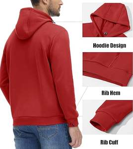 Sudaderas con capucha activas personalizadas de talla grande para hombre, sudaderas con forro polar, jersey de entrenamiento atlético informal con bolsillo de canguro, Sudadera con capucha - Product Image 6