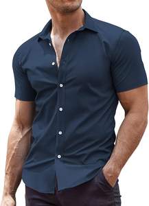 Chemise décontractée à manches courtes pour homme, légère, pour l'été, la plage, avec un seul bouton, pour les voyages en plein air et la mode quotidienne - Product Image 2