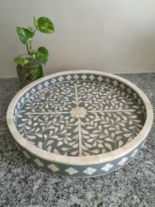 Plateau classique en incrustation d'os fait à la main plateau personnalisé en incrustation d'os pour cuisine maison hôtel avec la meilleure qualité par l'artisanat en croissant - Product Image 3