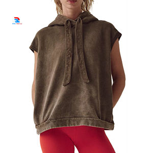 Workout Fitness Wear Stone Wash Hoodies Ladies Baggy Vintage Wash <b>Hoodie</b> Women's <b>Gym</b> Exercise Stone Washed Hoodies Ladies - Product Image 1