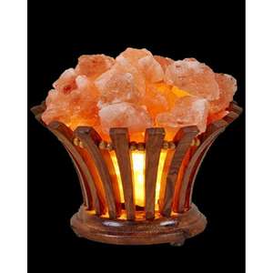 Panier en forme de fleur en bois de Neem avec morceaux de sel, 100% paniers en bois faits à la main, panier à sel en bois - Product Image 2