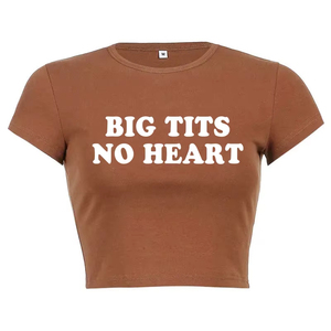 Personalizable transpirable de secado rápido sostenible mujer Sexy recortada Top bebé Camiseta estilo Harajuku apliques personalizados Decoración - Product Image 6