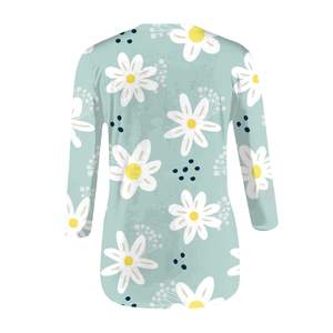Camiseta gráfica transpirable cómoda para mujer, Color personalizado con decoración de botones estampada en Material de poliéster a la venta - Product Image 2
