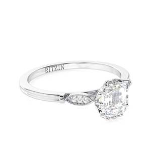 Bague de fiançailles pour femme en diamant de laboratoire taille émeraude, 7 pierres, style mignon, marque RITZIN - Product Image 6