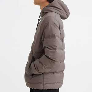 Men's Winter Hooded Puffer Jacket Thick Polyester Filling Windproof Zipper Closure Casual Style Solid <b>Colour</b> Regular Fit - Product Image 1
