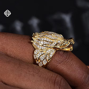 Luxury Hiphop Dragon Head <b>Ring</b> <b>for</b> <b>Men</b> Full Moissanite Iced Out Gold <b>Silver</b> Animal Jewelry Trendy Rapper Style Statement <b>Rings</b> - Product Image 4