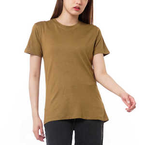 Meilleures ventes 100% T-shirts délavés à l'acide en coton pour femmes Vêtements décontractés avec marque privée T-shirts en tissu tricoté - Product Image 4