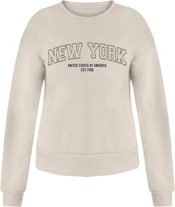 Pull en coton Vintage pour femmes Sweat surdimensionné imprimé col rond goutte épaule à manches longues pour l'hiver - Product Image 3