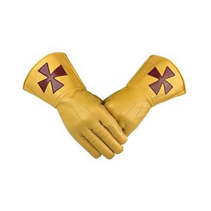 ปลอกแขนอัศวินเทมพลาร์แบบกันน้ำสำหรับฤดูหนาว ผลิตจากวิสโคส/โพลีเอสเตอร์ พร้อมสีที่ปรับแต่งได้และลายกากบาทสีแดง - Product Image 1