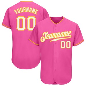 Uniforme de Béisbol de Alta Calidad, el Más Vendido, Ropa de Equipo Personalizada, Rosa, Blanco y Dorado, Auténtico - Product Image 1