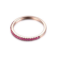 Anillo de Compromiso y Boda de Plata de Ley 925 Sólida con Diseño Minimalista, Engaste de Imitación de Diamantes Rosados, Talla Personalizada, Regalo para Fiestas