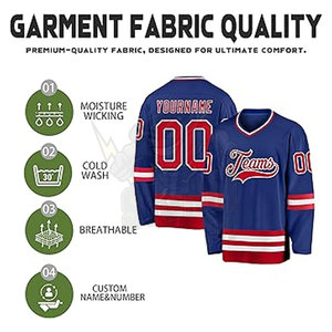Camisetas personalizadas para jóvenes Ropa de equipo Camiseta de hockey sobre hielo Premium 100% Poliéster Uniformes de hockey transpirables Equipos Nombre Número - Product Image 4