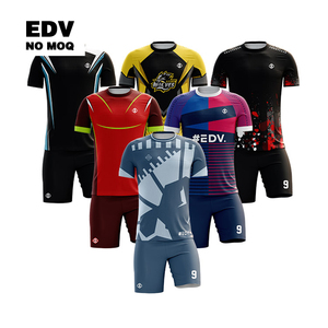 Camiseta de fútbol de poliéster 100% con diseño de sublimación personalizado e impresión de logotipo para aficionados, servicio de set OEM - Product Image 2