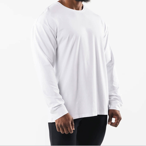 High Quality Heavyweight 100% Cotton <b>Long</b> Sleeve T-Shirt Custom Logo Printed Oversized Crew Neck Tee Blank Design Available - Product Image 5