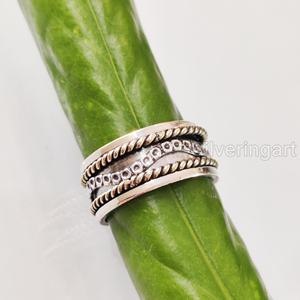 Nouvelle arrivée Spinner Band bohème anneau 925 en argent Sterling femmes pouce anneau Yoga bijoux faits à la main noël hommes Spinner anneau - Product Image 2