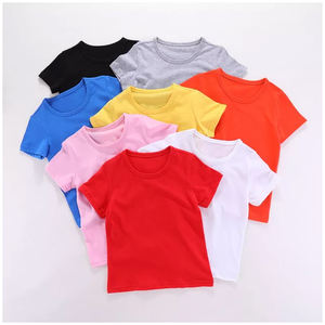 T-shirt uni de couleur unie pour enfants 100% coton tissu doux vêtements d'été exportateur en vrac coupe ample t-shirts pour enfants vente en gros T-shirts du Bangladesh - Product Image 5