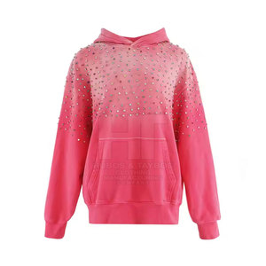 Sudaderas con capucha de diamantes de imitación de invierno con logotipo personalizado de bajo precio más vendido suave al tacto 100% algodón Ajuste de gran tamaño de alta calidad al por mayor - Product Image 1
