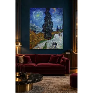 Impression sur toile Fida Van Gogh Cèples et route de la Nuit étoilée - Product Image 1