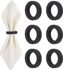 Ronds de serviette en bois uniques fabriqués à la main avec finition marron foncé idéal pour la décoration de la cuisine - Product Image 6