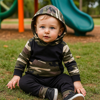 Ensemble de vêtements pour nouveau-né, 2 pièces, tenues à capuche pour bébés garçons et filles, ensembles de vêtements en coton pour tout-petits, vente en gros
