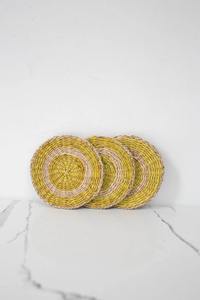 Élégant Naturel Tressés à la main Coaster Ensemble de 4 Herbiers coaster pour cuisine accessoires en gros - Product Image 2