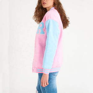 Meilleures ventes Vestes universitaires pour femmes Tissu en coton long à la mode avec impression de logo personnalisé Veste Letterman d'hiver personnalisée - Product Image 4