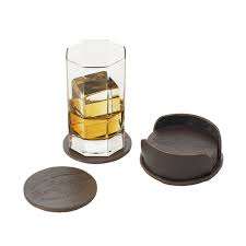 Leather <b>Coasters</b> Stone <b>Coasters</b> Drink Real Leather Cup Table <b>Holder</b> Mats Leather <b>coaster</b> <b>Set</b> Round Shape - Product Image 4