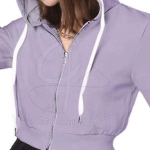 Sudaderas Cortas de Moda para Mujer, con Cierre, Manga Larga, 100% Algodón, Impermeables, Talla Personalizable, Hechas en Pakistán para Invierno - Product Image 3
