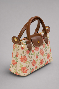 Custom Logo Women's Floral <b>Canvas</b> <b>Mini</b> Tote Bag Vintage Top Handle Handbag OEM ODM - Product Image 1