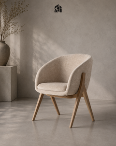 Chaise de salle à manger Velmoria en teck massif artisanal, mobilier de salle à manger moderne de qualité supérieure, luxe avec revêtement en microfibre - Product Image 5