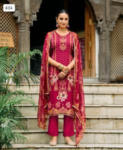 Ropa Tradicional India, Traje Étnico de Tela de Seda Pura Multicolor, Kurti/Kurta al por Mayor con Conjunto de Dupatta de Viscosa Evergreen - Product Image 2