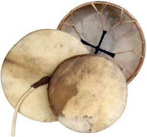 Cabeza de tambor transparente total pieles becerro vaca cabra con pelos hechos a mano tambor chamánico cabeza de piel de vaca/45cm tambor espíritu música - Product Image 6