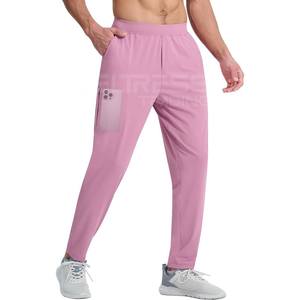 Men's Slim Fit Stretch Canvas Breathable Comfortable Lightweight <b>Drawstring</b> Flat Straight <b>Trousers</b> Stylish Casual Style Washed - Product Image 3