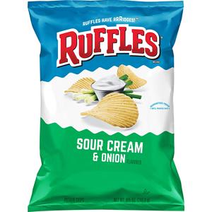 Ruffles <b>Lays</b> Chips <b>Onion</b> Yogurt Flavor Cheddar <b>Cheese</b> Sour Cream Flavor 82g Exotic Snacks - Product Image 1