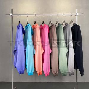 Sudadera con capucha con cremallera y estampado personalizado de gran tamaño de algodón 100% lavado con ácido para hombre, diseño Vintage con hombros caídos para otoño - Product Image 3