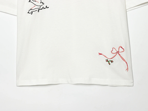 Crew Neck Short Sleeve Embroidery White Color Casual Fashion <b>T</b> <b>Shirt</b> for <b>Women</b> - Product Image 3